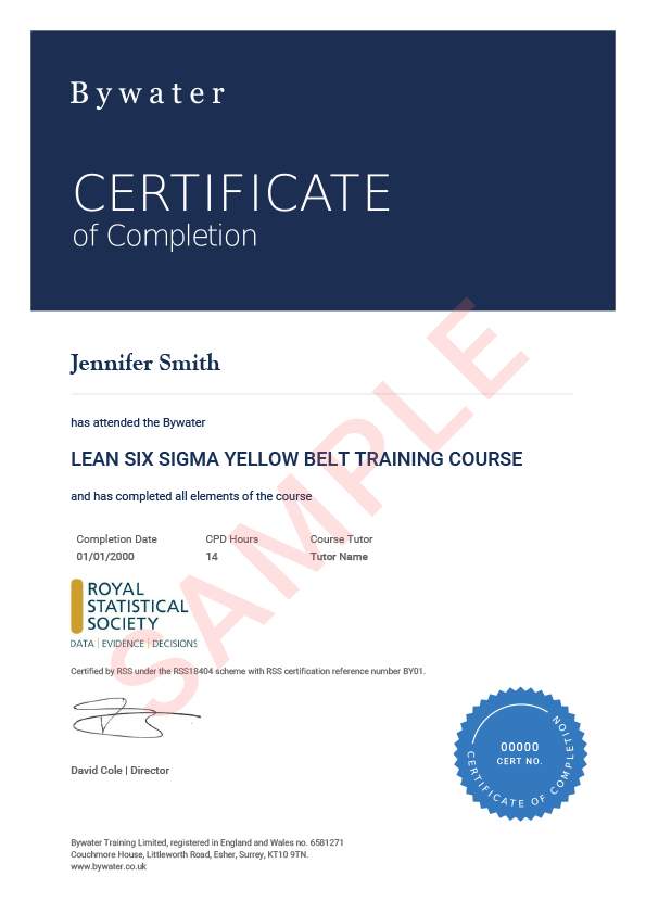 Lean Six Sigma Yellow Belt Certificate